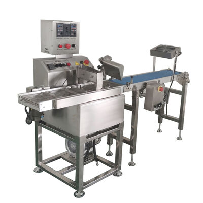 Bom preço Máquina de Enrober de Chocolate Pequeno 8KG 1M Cinturão transportador sistema de ventilador de arrefecimento on-line